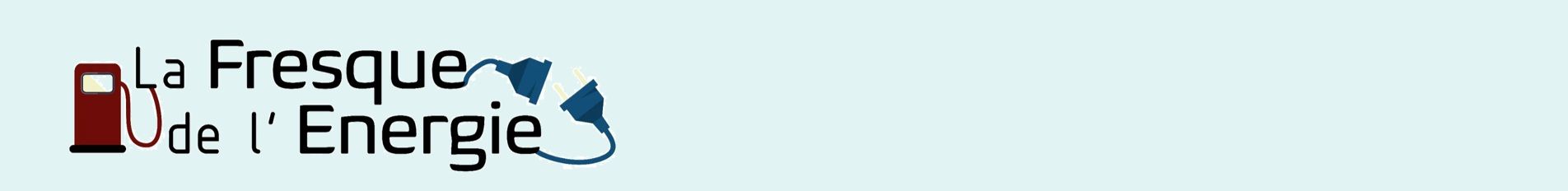Logo avec une pompe à essence et une prise électrique reliées, illustrant la Fresque de l’Énergie.